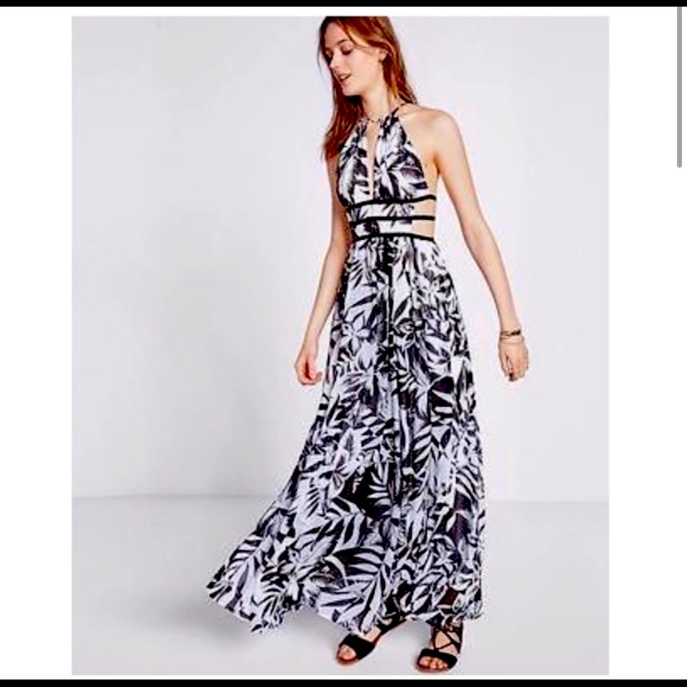 Express Black & White Maxi Dress